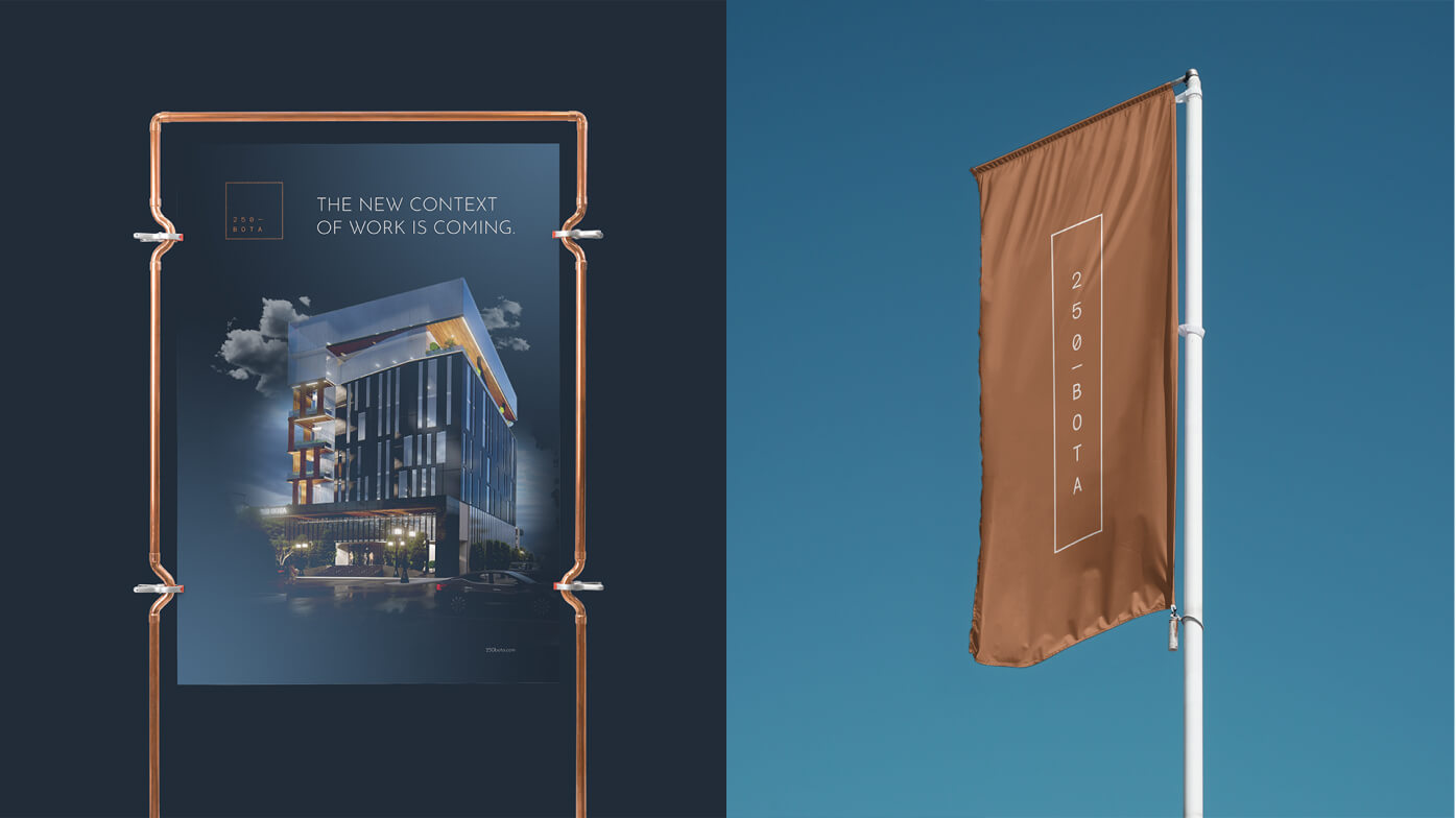 250 BOTA brand identity, real estate project by MOZART&CO.
