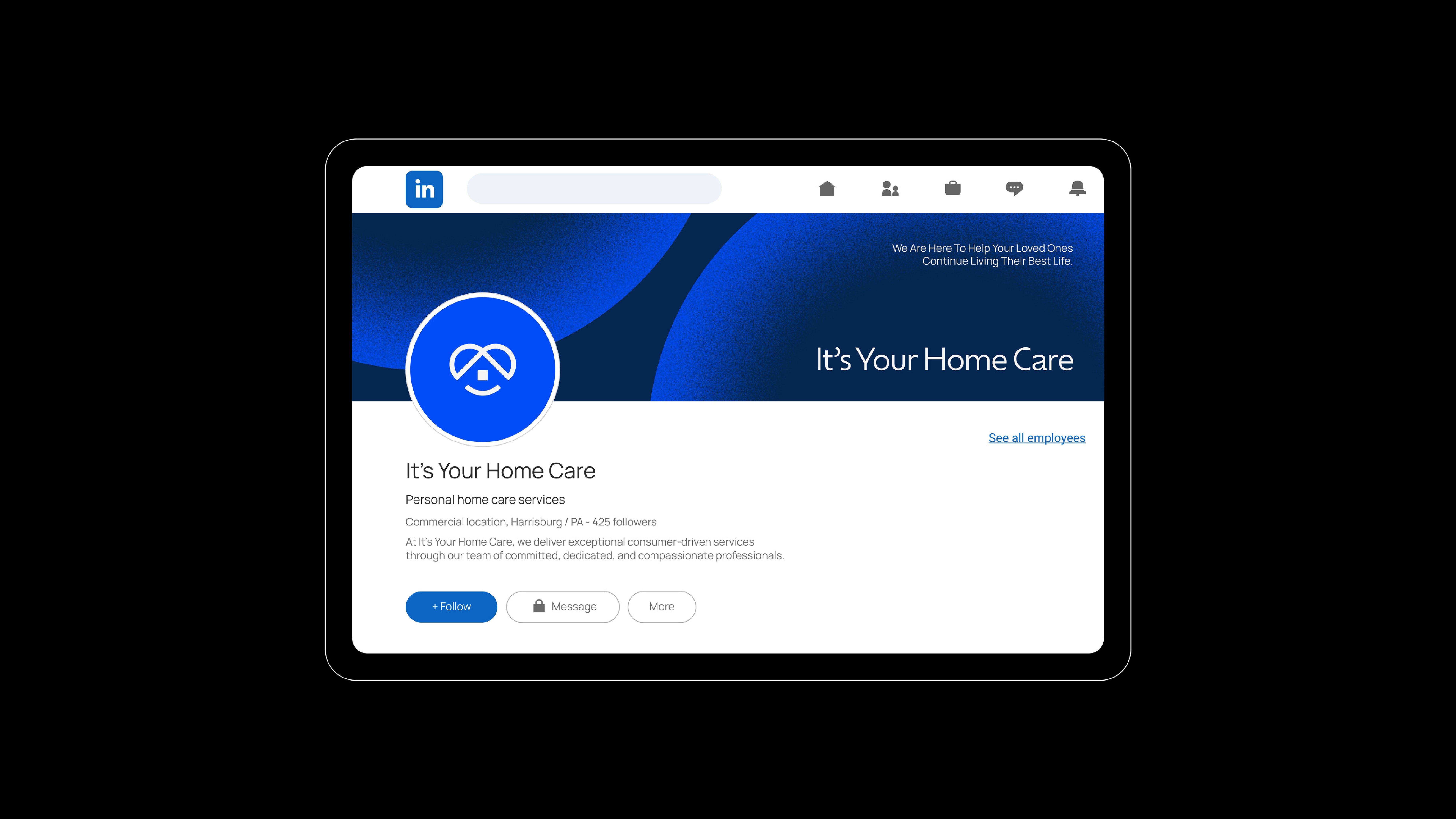 It's Your Home Care branding & marketing