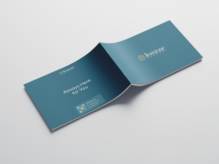 Lionstone Therapy brochure cover spread, Always Here for You