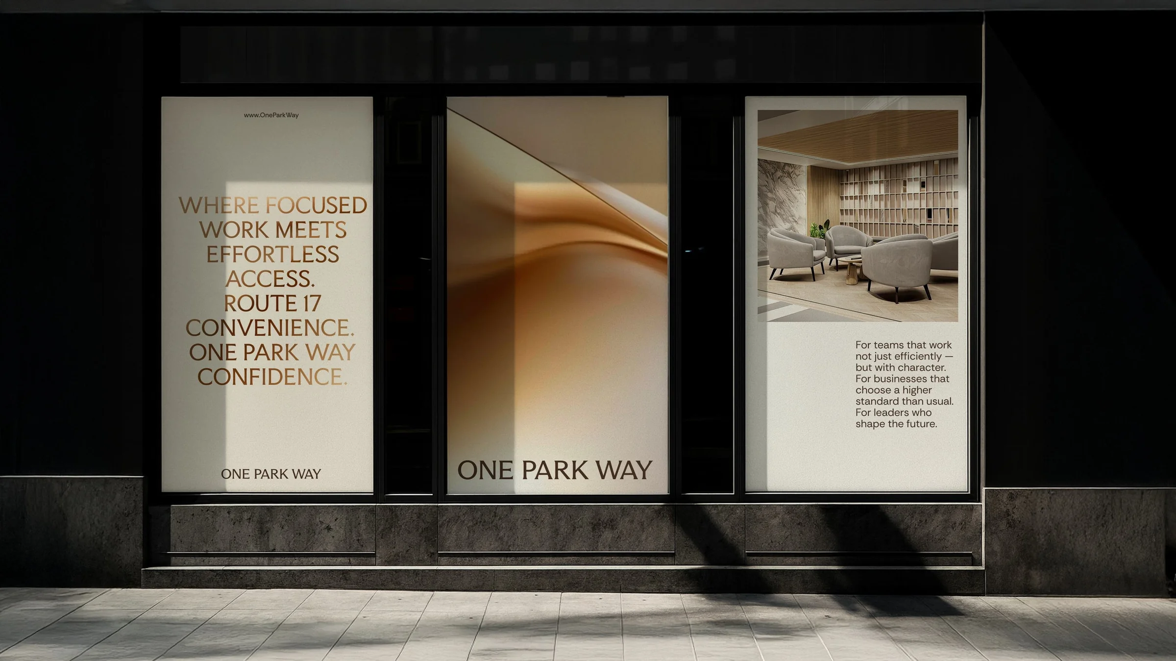One Park Way storefront window display